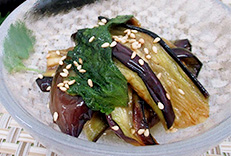 なすとしその重ね漬け