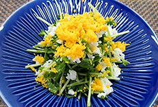 豆苗のミモザサラダ